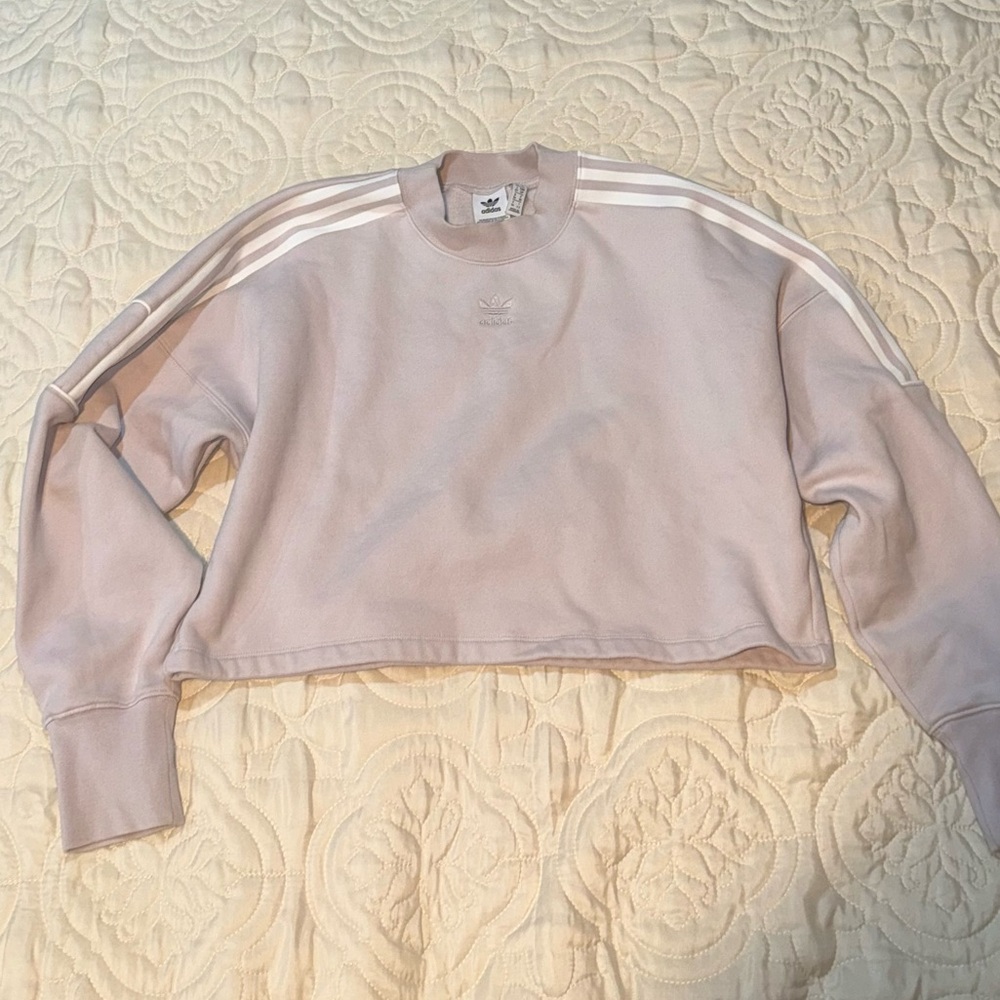 Adidas Women's Lilac Cropped Crewneck